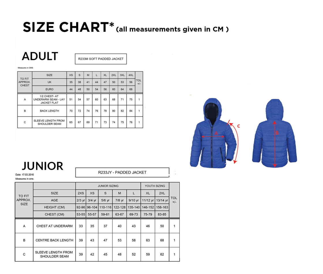 Darwen FC - Supersoft Jacket - Black/Red - Unisex Fit - Size Guide