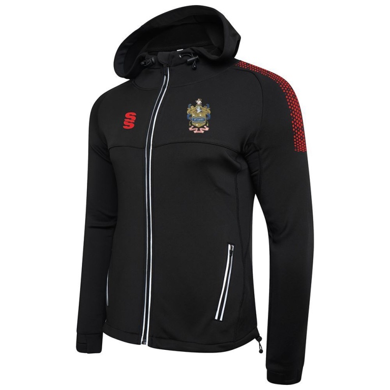 Darwen FC - Full Zip Hoody - Black/Red - Unisex Fit