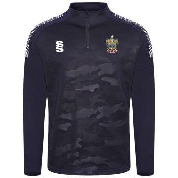 Darwen FC - Camo 1/4 Zip Performance Top - Navy - Unisex Fit