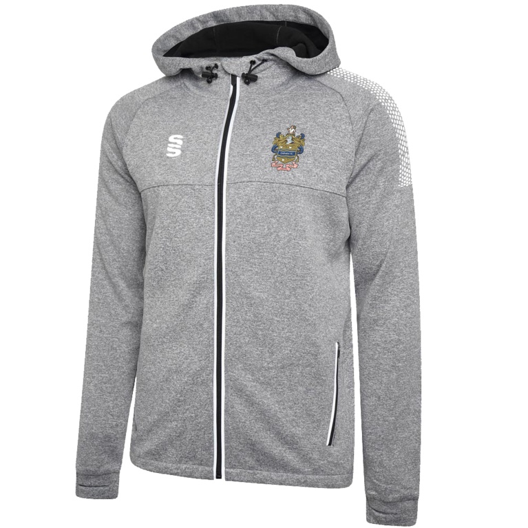 Darwen FC - Dual Full Zip Hoody - Grey Marl - Unisex Fit