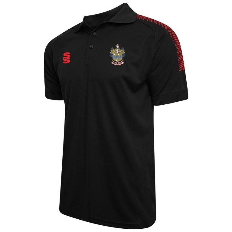 Darwen FC - Dual Solid Colour Polo - Black/Red - Unisex Fit