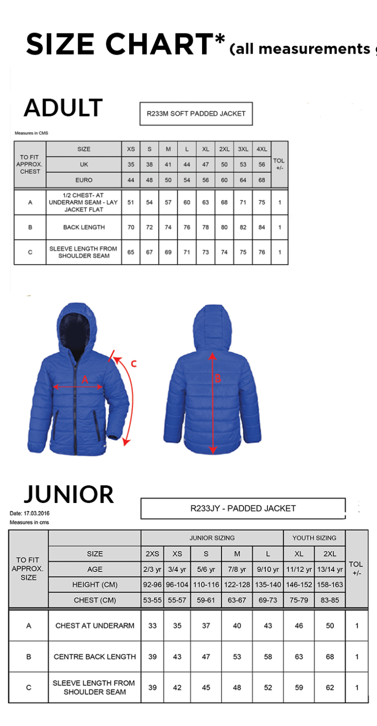 Darwen FC - Supersoft Jacket - Black/Red - Unisex Fit - Size Guide