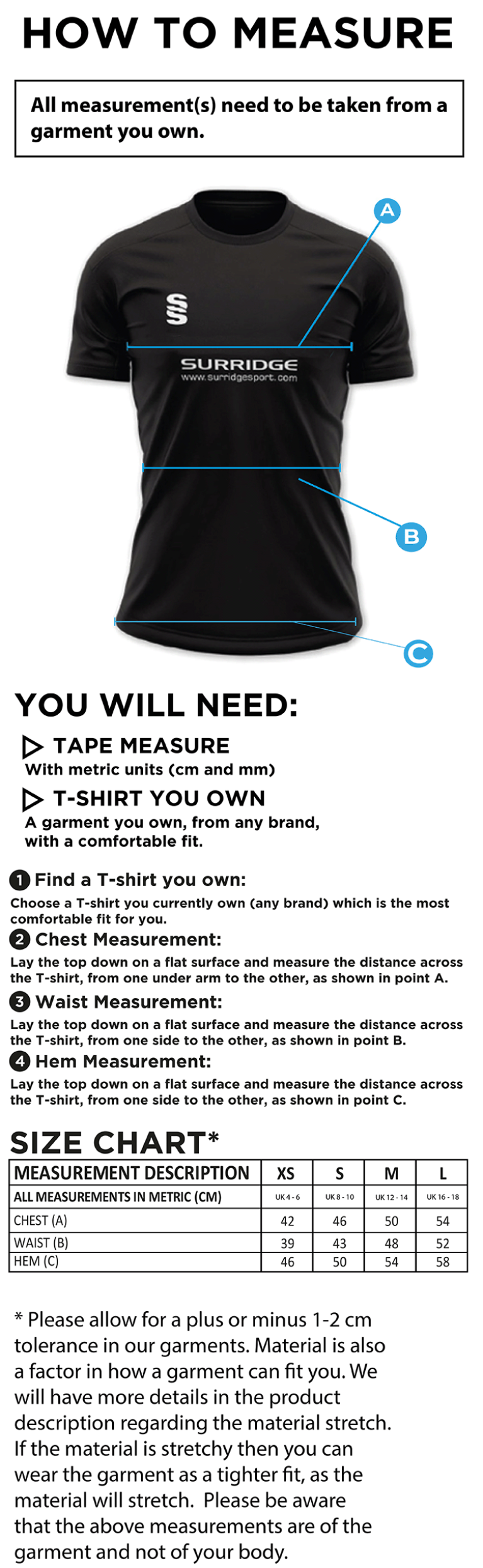 Womens Match Day - Dual Games Shirt - Women's Fit - Size Guide