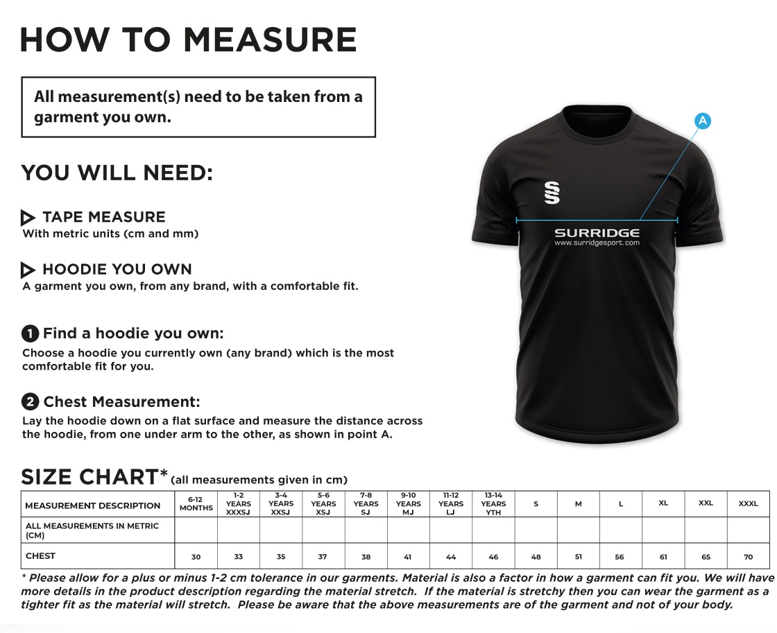 Darwen FC - 2023/2024 Away Shirt - Size Guide